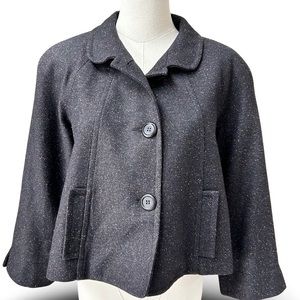 Women's Tristan & Iseut Short Sleeve with Lapel Coat Wool Blend Size Medium